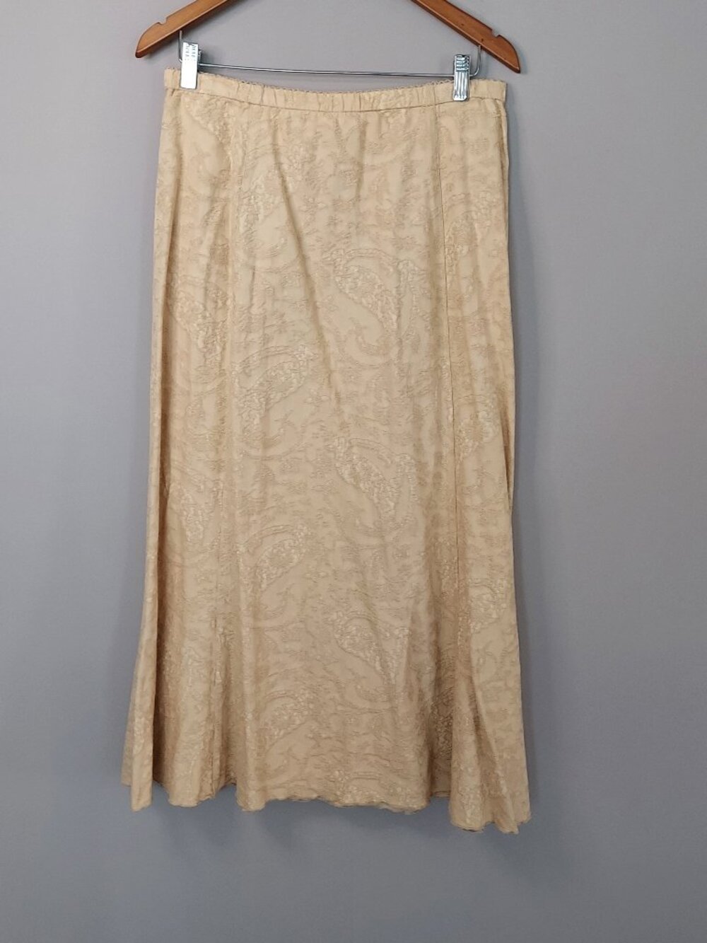 J. Jill Vintage Paisley Print Tan Maxi Skirt Size Medium